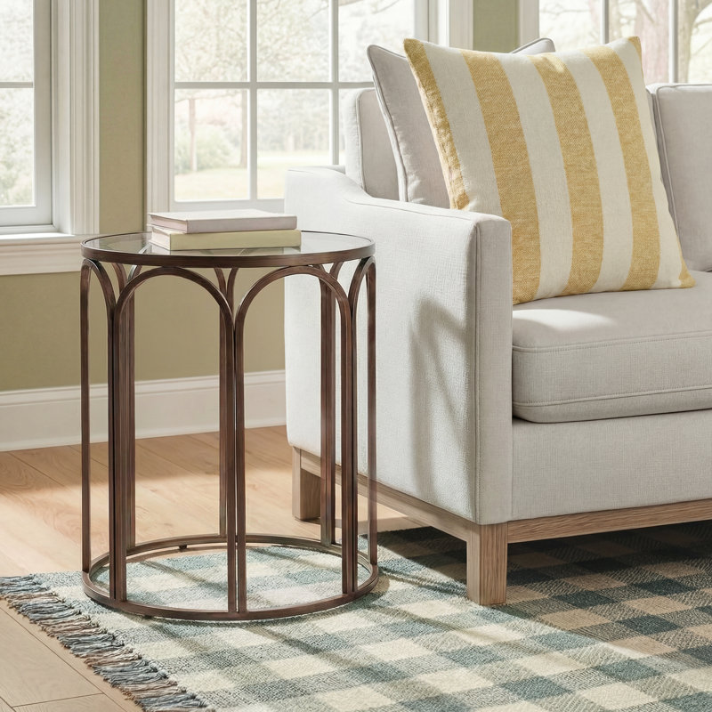 Sione Glass Top End Table