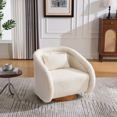 Fauteuil d'appoint pivotant en tissu Modern Teddy