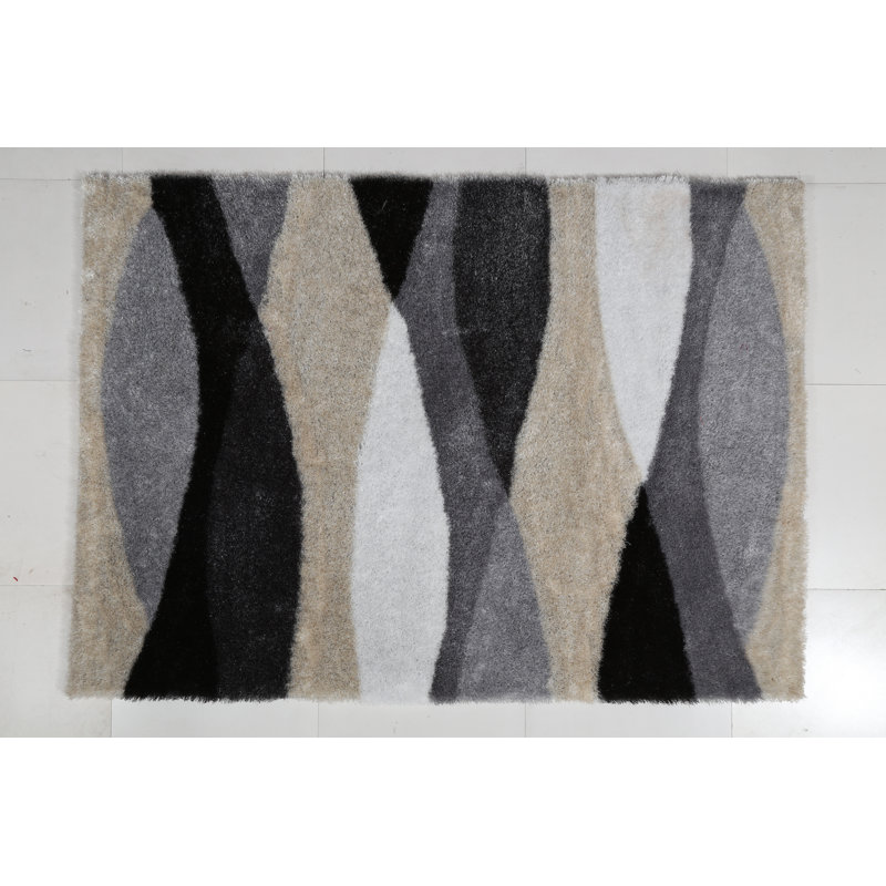 Neligh Hand Tufted Abstract Indoor Rug, Rectangle 2' x 3'