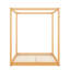 Grand lit à baldaquin naturel avec pieds de soutien - structure en bois de pin stable, configuration de matelas frais, baldaquin élégant, plateforme avec effet de refroidissement sous le lit, look de chambre à coucher moderne, air personnalisé