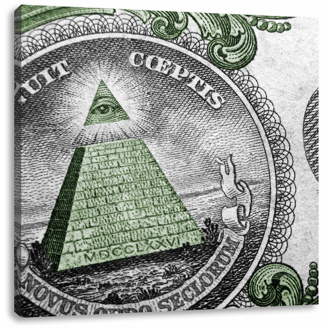 Leinwandbild Illuminaten-Pyramide Dollar