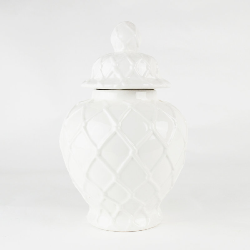 Ceramic / Porcelain Ginger Jar, White