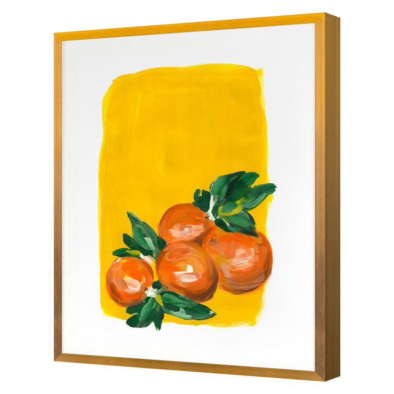 Oranges Print by Emma Jones, Gold Framed Paper