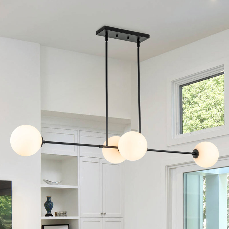 Jaclyn 4 - Light Kitchen Island Pendant, Matte Black