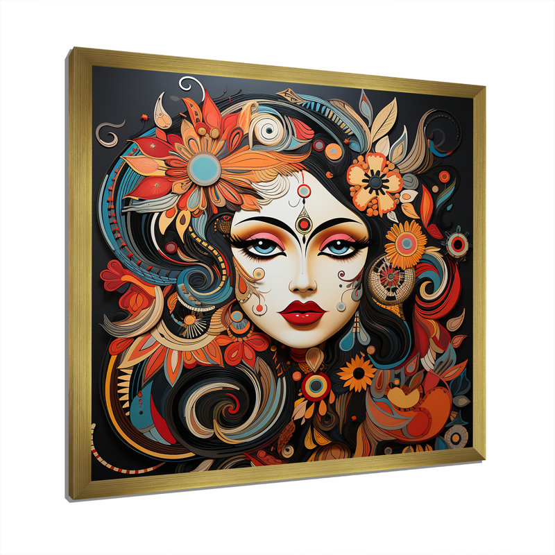 L'hindouisme Holi Revicat Festival Tradition sur toile, Cadre doré simple, H 36 po x l 36 po x P 1,5 po