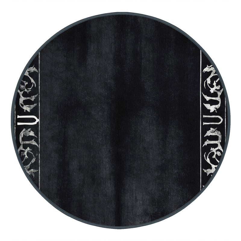 Obsidian Whorl Rug, Round 8'