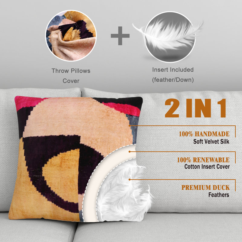 Square Pillow Cover & Insert, 20" H x 20" W, Argyle