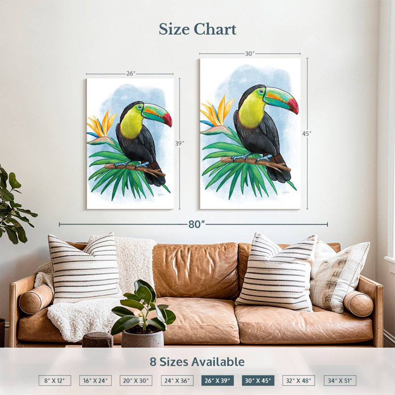 Brampt, style tropical I, H 39 po x l 26 po