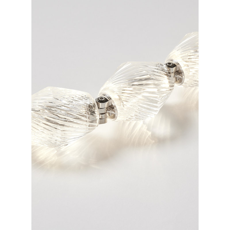 Collier LED Pendant, Surface Polished Nickel, 38.9" H x 2" W x 2" D, 3000K