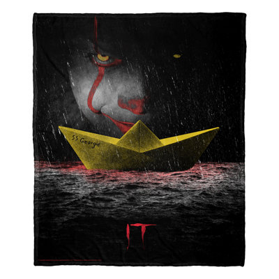 Warner Bros. It Poster Silk Touch Throw Blanket, Horror Movie Fan Decor, 50x60 Inches