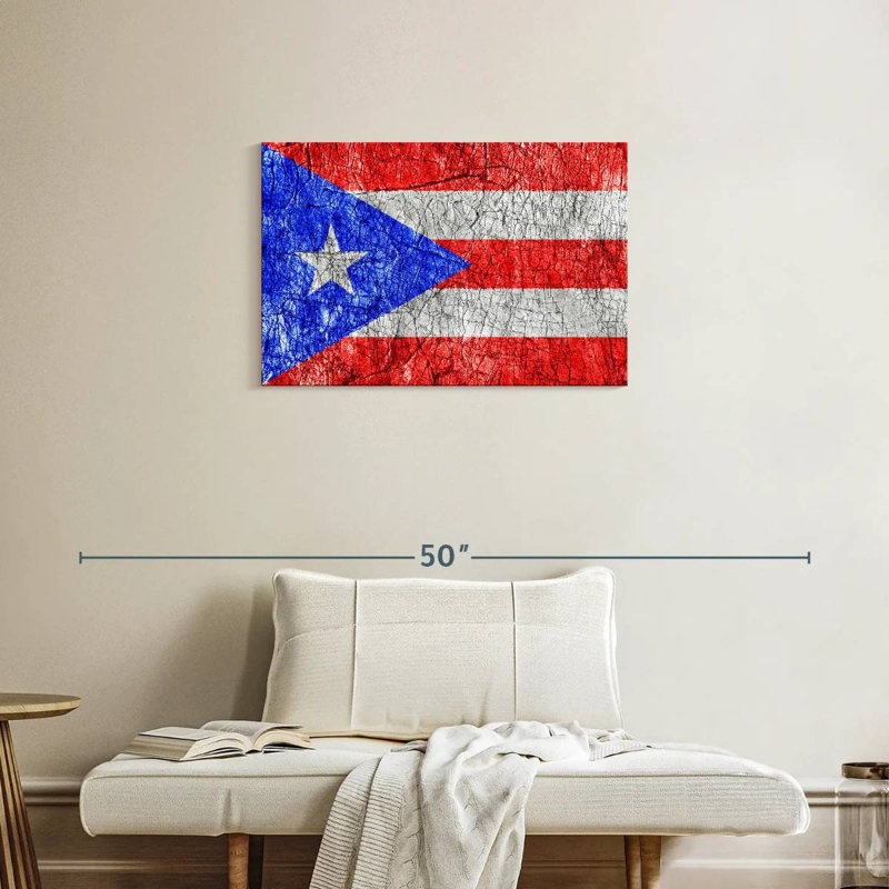 Borges texturé, drapeau de Porto Rico, H 20 po x l 30 po