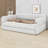 Multifunctional Upholstered Platform Bed Frame Featuring USB Ports And Convenient Trundle-1491971499
