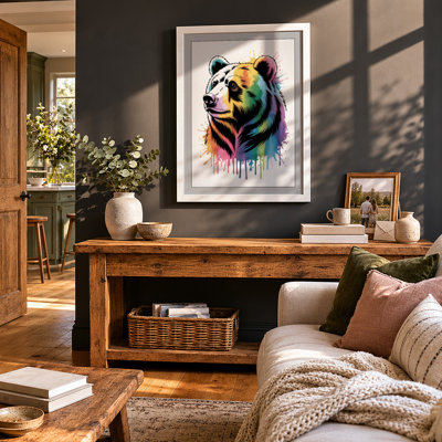 Chromatic Bear Modern - Framed Print