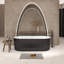 Baignoire de trempage autoportante en acrylique noir brillant de 67 pouces avec drain chromé