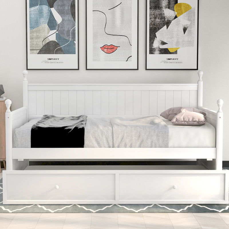 Daybed with Pull-out Trundle & Wooden Frame