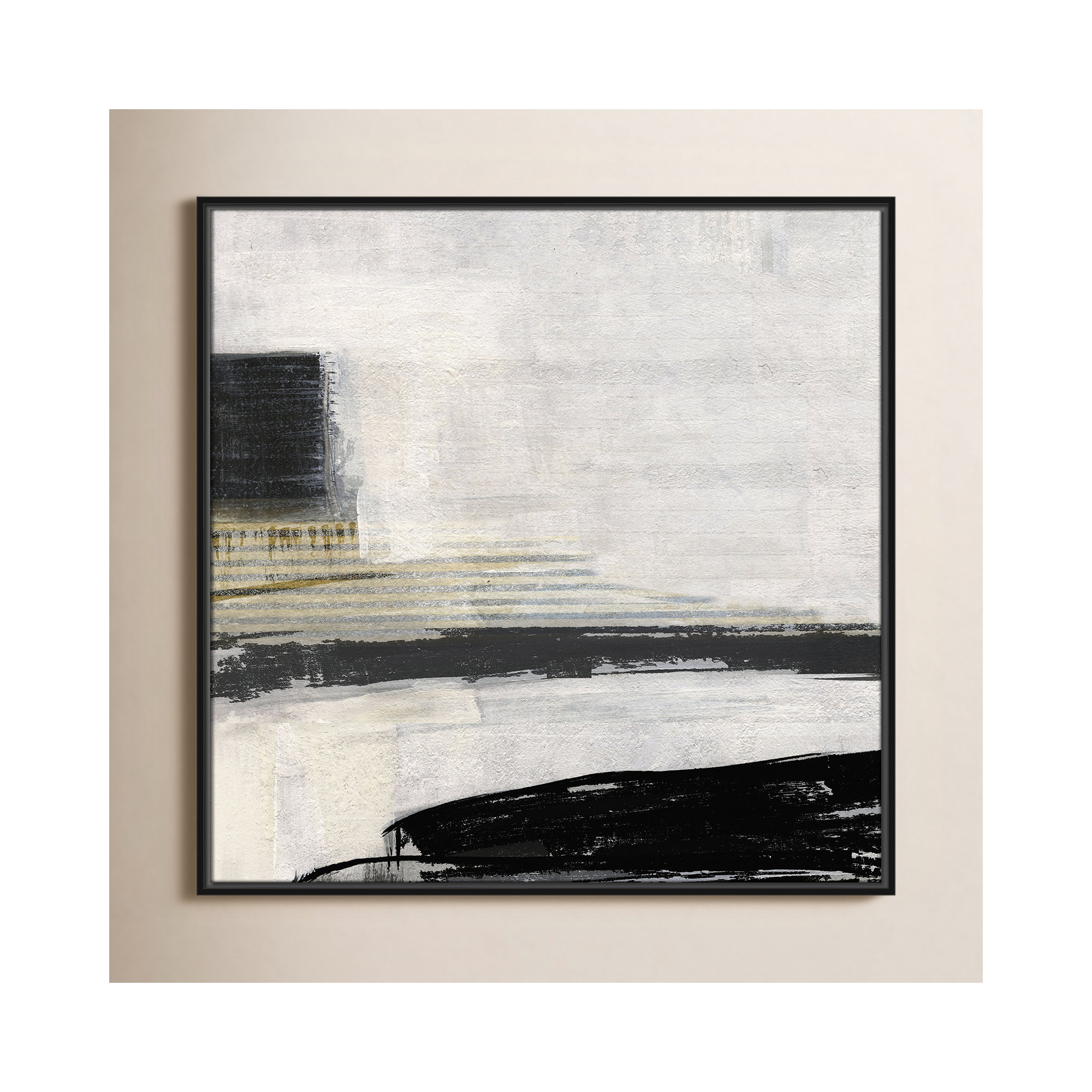 La Bande I Print by Sally Swatland, 31.5" H x 31.5" W, Black