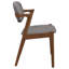 Chaises de salle à manger en noyer foncé et gris, ensemble de 2