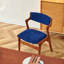 Chaise d'appoint bleue rembourrée (ensemble de 2)-102274563