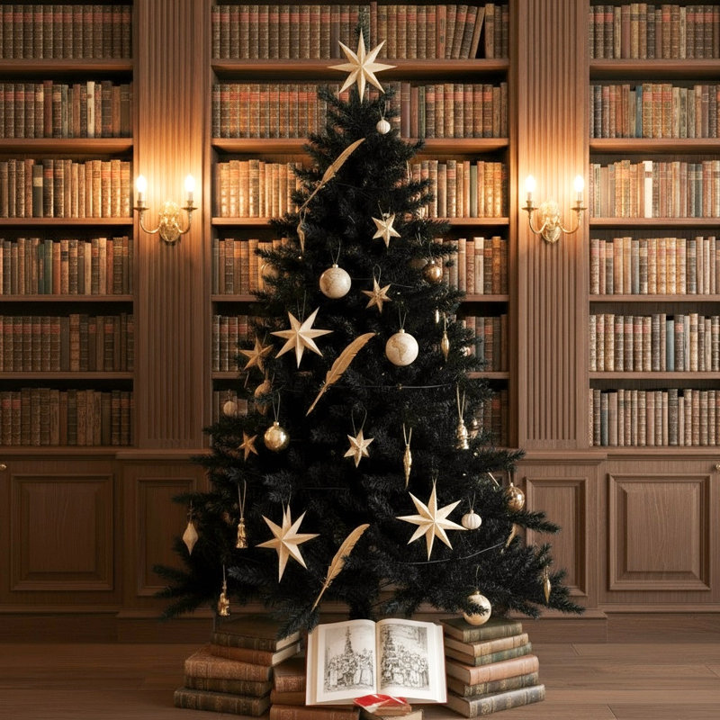 Arbre de Noël illuminé épinette noir 6 pi