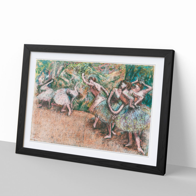 Ballet Scene by Edgar Degas - Picture Frame Painting, 27cm H x 36cm W x 2cm D, Black Framed