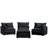 Modular Sectional Sofa, 102 Inch L Shaped Couch Set For Living Room, 3-Seater Comfy Cloud Couches With Movable Ottoman, DIY Combination, Chenille, Black-1826750974