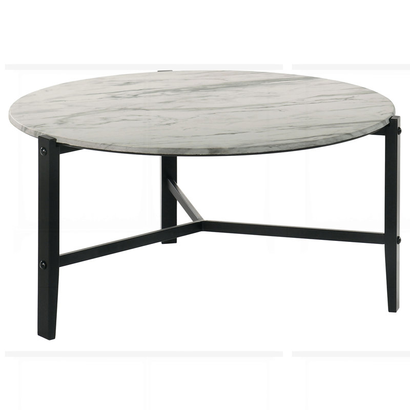 Round Faux Marble Coffee Table