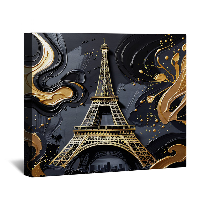 Toile tendue sur toile Eiffel Tower - Décoration murale architecture en plusieurs tailles, 11 x 14 inches