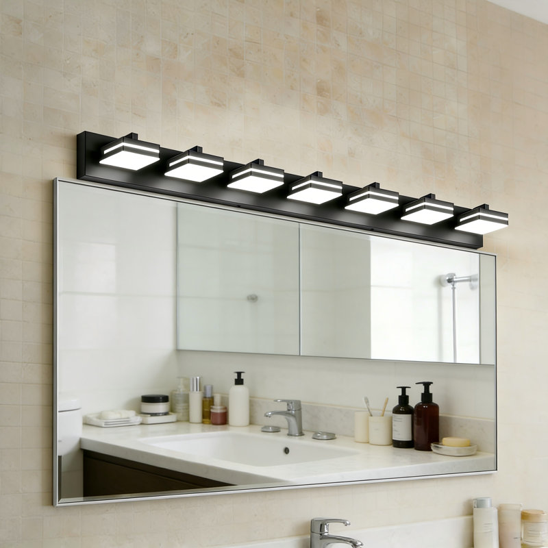 Luminaire de salle de bain 48 po à 48 lumières à DEL à intensité variable moderne 4800K dans la salle de bain, 7 lumières