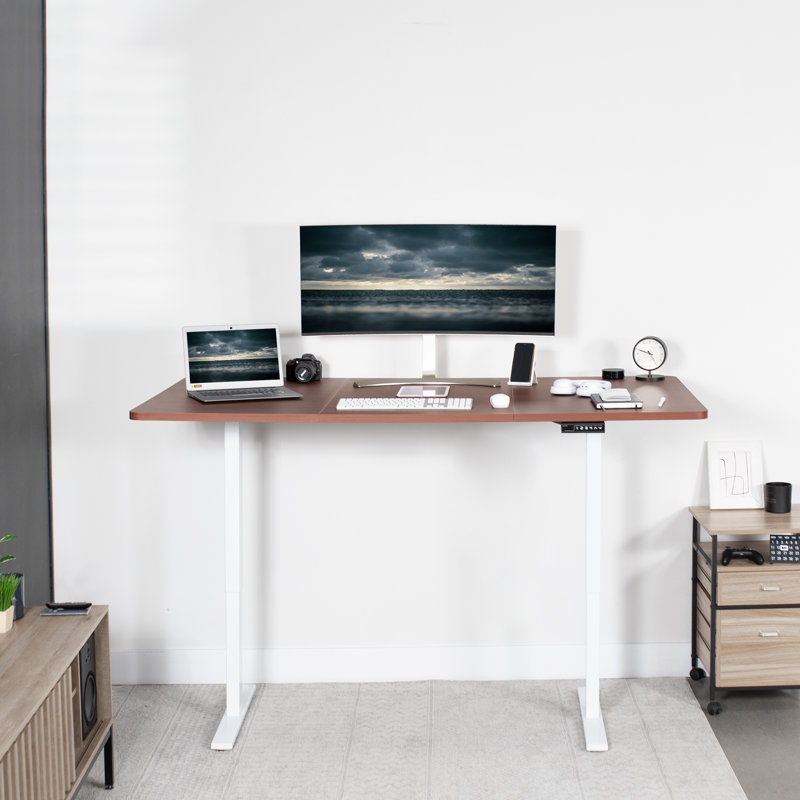 VIVO Single Motor Electric Desk with Push Button Memory Controller, 48.5" H x 71" W x 36" D, Black/Black