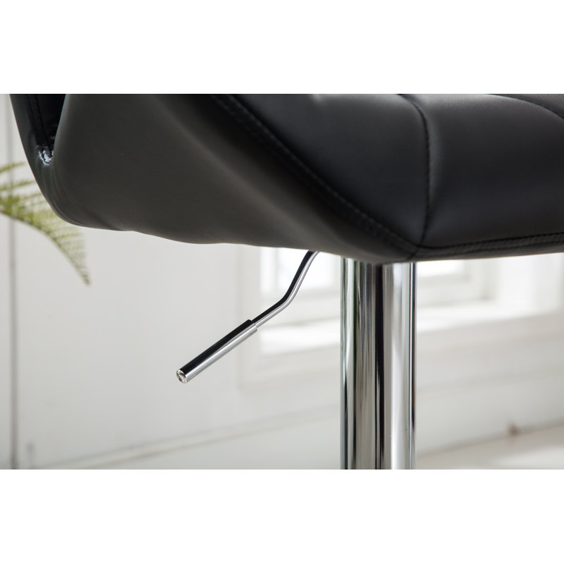 Sanchez Swivel Upholstered Adjustable Height Counter Stool, Black