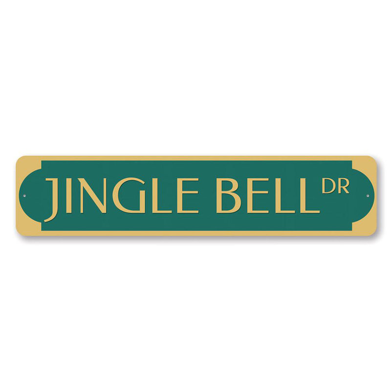 Plaque en aluminium Jingle Bell Drive, H 4 po x l 18 po x P 0,04 po