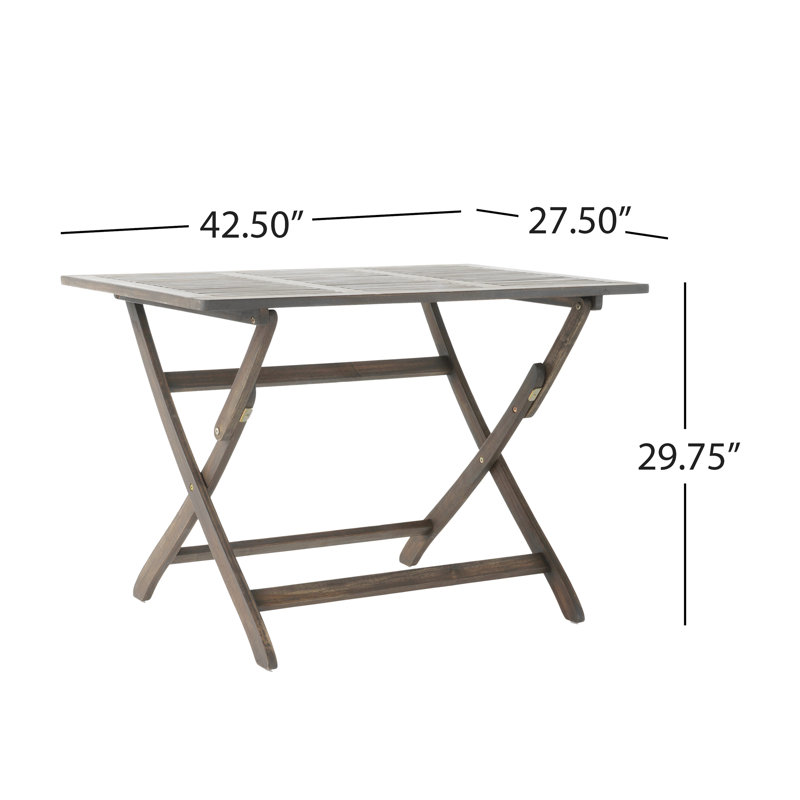 43.5" Foldable Table, Outdoor Folding Table For Tailgate Parties And RV Trips, Grey