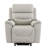 Light Gray Silicone Synthetic Leather Power Motion Recliner With Lift, Heating & Massage Chair
