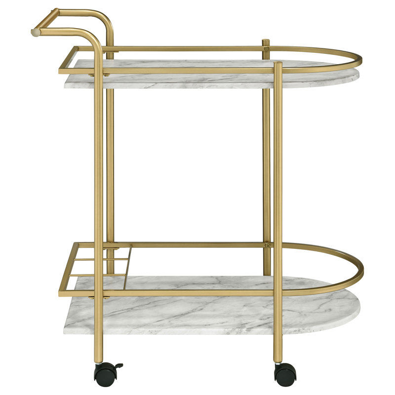 Peebles Metal Bar Cart, Gold