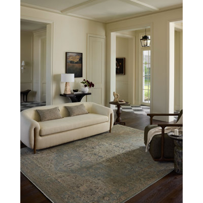 Tapis traditionnel Loloi Soraya Sky / Moss