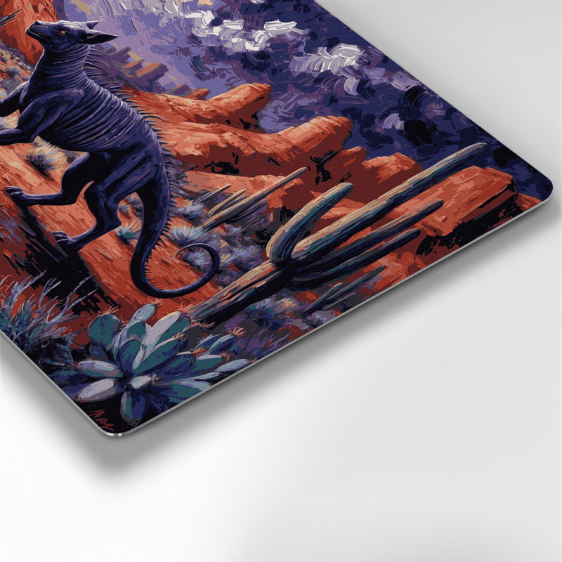 «Southwestern Animals» Chupacabra 13, art mural en métal brun, H 144 po x l 216 po x P 0,05 po