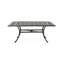 Table de salle à manger d'extérieur en fonte d'aluminium en cuivre brillant avec surface et motif rectangulaires ornés de motifs floraux