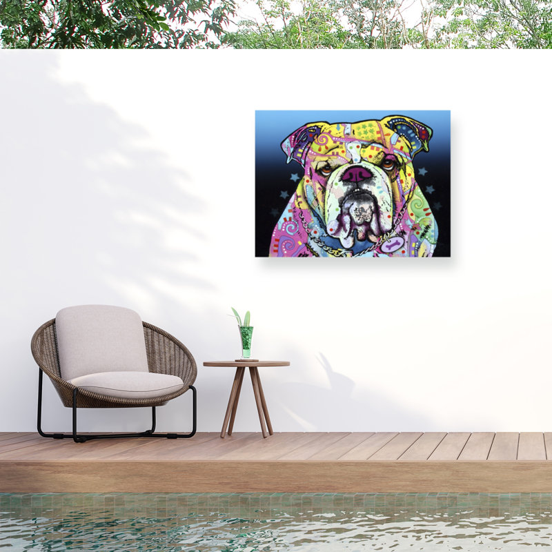 Décoration murale d'extérieur The Bulldog, L 24 po x H 18 po