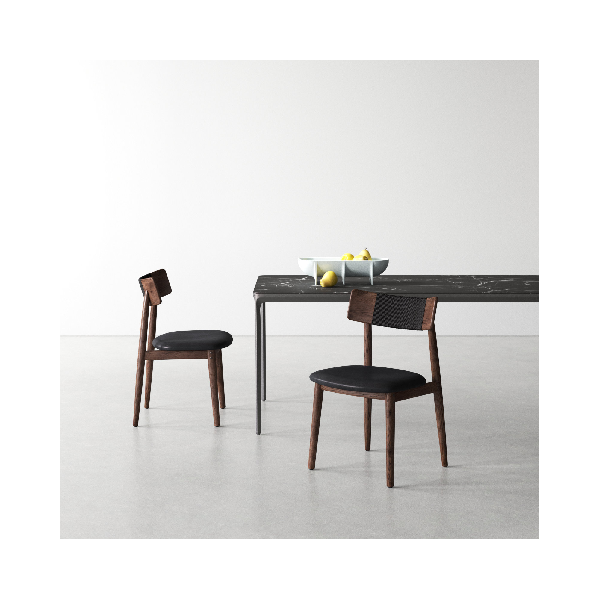 Sakina Leather Dining Chair, Black, Brown