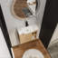 Meuble-lavabo suspendu avec lavabo en céramique blanche et porte à fermeture en douceur-475744755