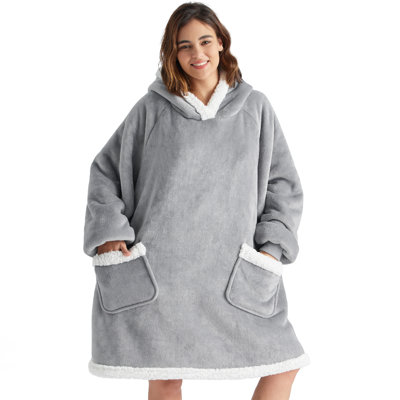 Bedsure Wearable Sherpa Blanket Hoodie With Sleeves 419GSM