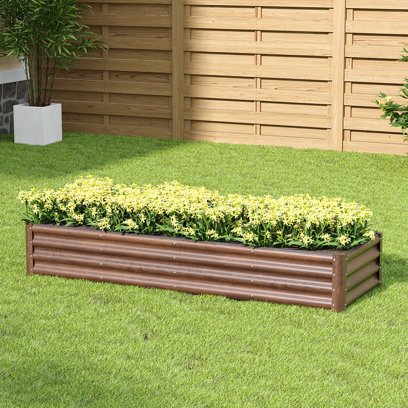 Metal Raised Garden Bed, 28" H x 180" W x 60" D