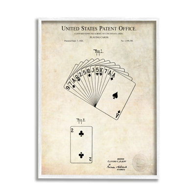 " Vintage Playing Cards Patent Diagram Blueprint Text " by Karl Hronek