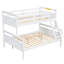 Lit simple blanc au-dessus d'un lit superposé double dans la chambre à coucher - avec garde-corps et blanc, mesures de construction-1846627439