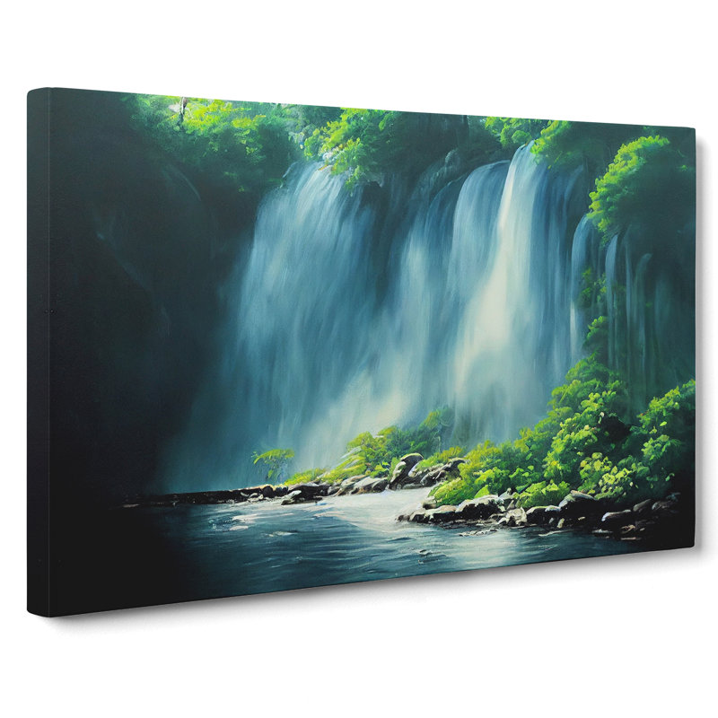 Waterfall Art Painting Vol.2 - Wrapped Canvas, 35cm H x 50cm W x 3cm D