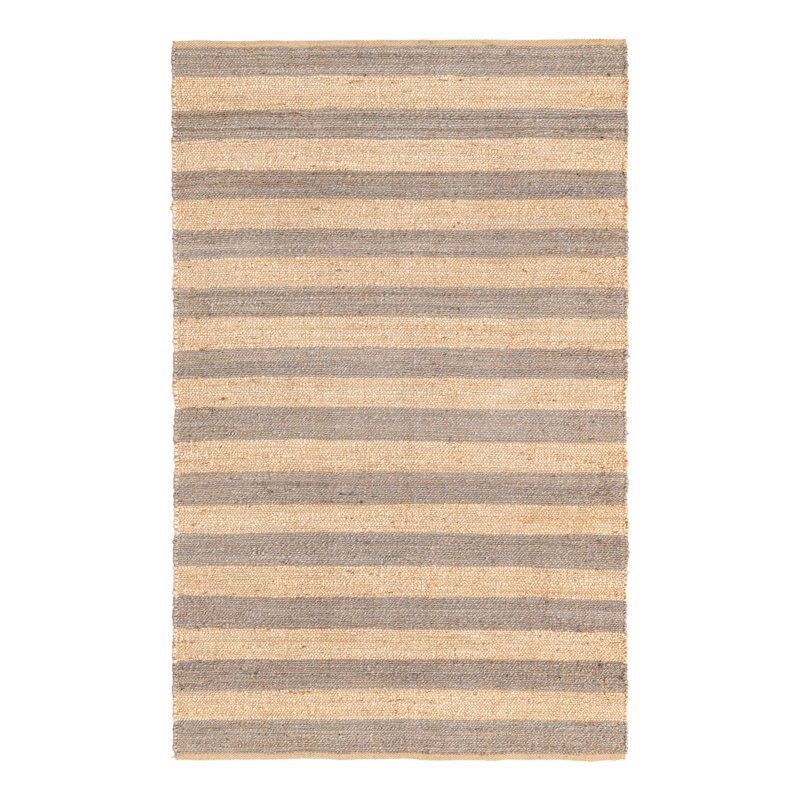 Fredric Hand Braided Striped Indoor Rug, Rectangle 5'1" x 8'