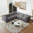 106*106" Chenille Modular L Shaped Sectional Sofa
