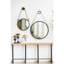 Beau miroir de salle de bain et de vestibule 19,5 po - Cadre en métal gris à sangle de corde pour décoration murale avec style-1844707337-1844707343