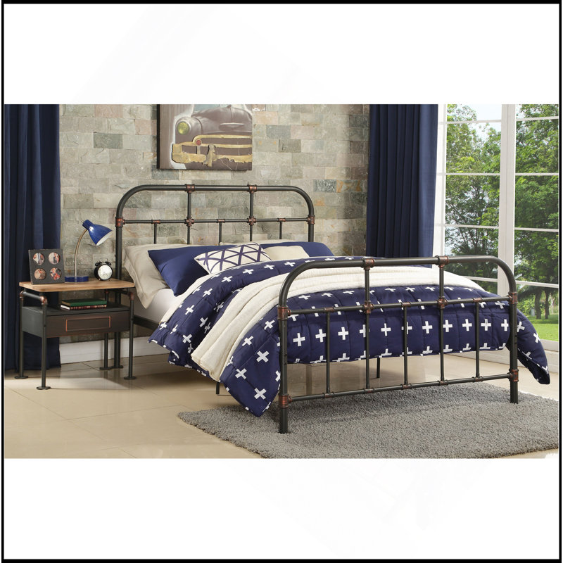 Sandy Grey Full Panel Bed With Slat