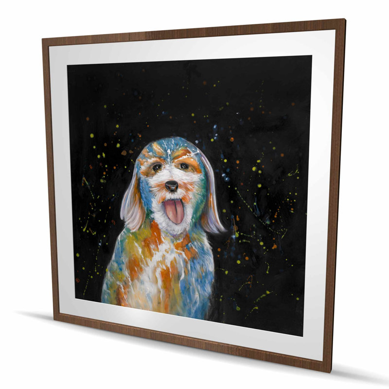 Abstrait Labradoodle - reproduction encadrée mate pour la décoration intérieure